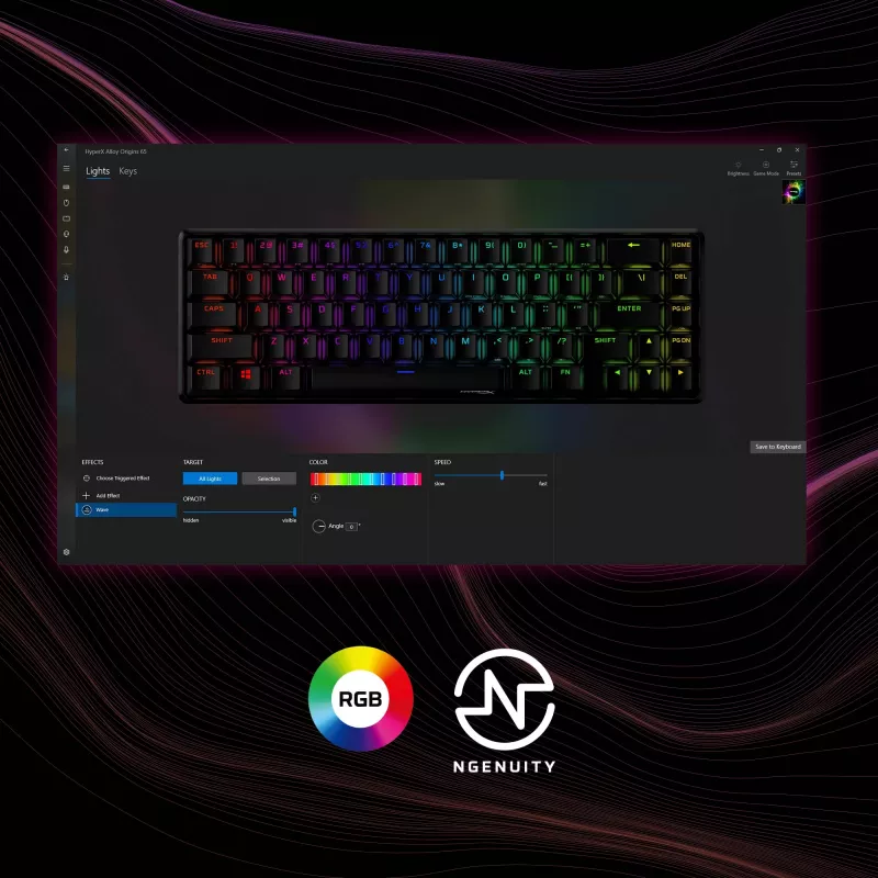 HyperX Alloy Origins 65 - mechaninė žaidimų klaviatūra - HX Red (JAV išdėstymas)