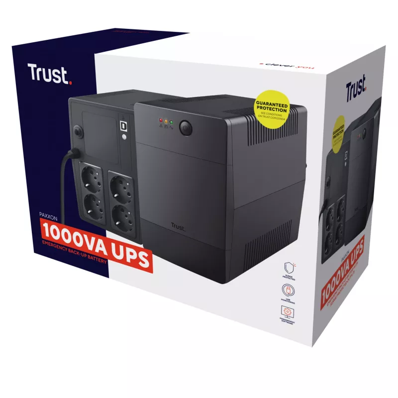 Trust Paxxon nepertraukiamo maitinimo šaltinis (UPS) 1 kVA 600 W 4 AC lizdai