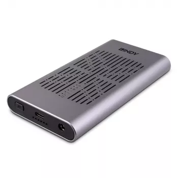 Lindy USB 3.2 Gen 2x2 Dvigubas M.2 NVMe SSD korpusas su kopijavimo funkcija