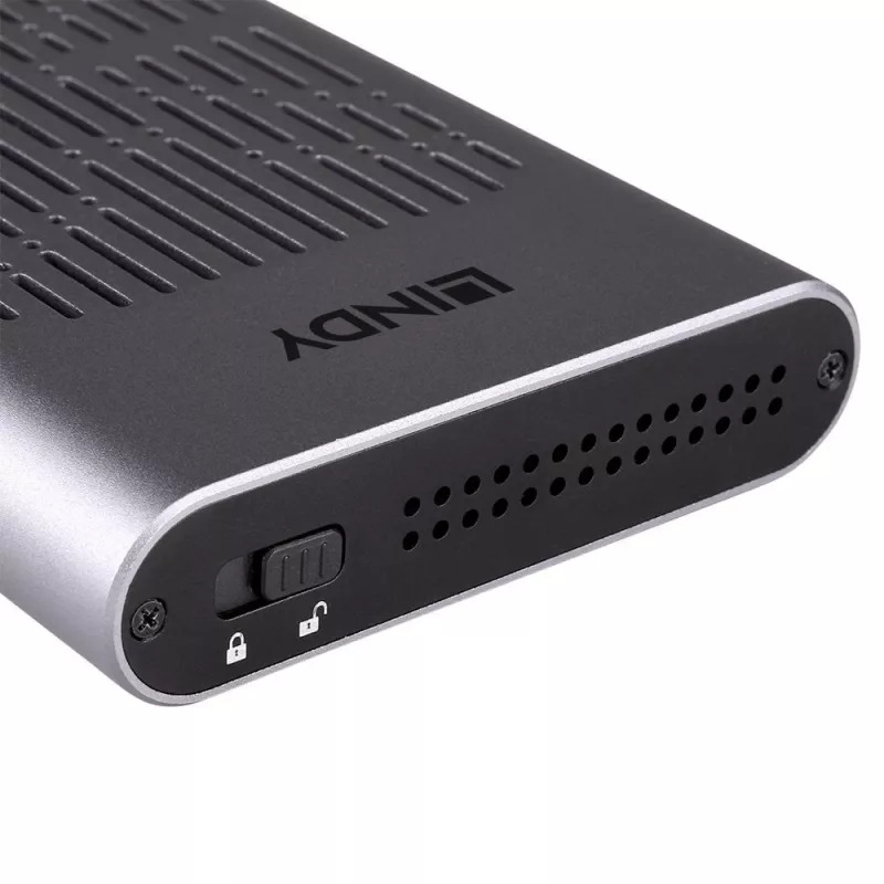 Lindy USB 3.2 Gen 2x2 Dvigubas M.2 NVMe SSD korpusas su kopijavimo funkcija