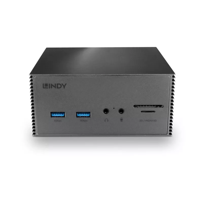 Lindy DST-Pro 101, USB-C dokų stotelė nešiojamam kompiuteriui su 4K palaikymu ir 100W maitinimo šaltiniu