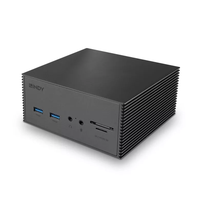 Lindy DST-Pro 101, USB-C dokų stotelė nešiojamam kompiuteriui su 4K palaikymu ir 100W maitinimo šaltiniu