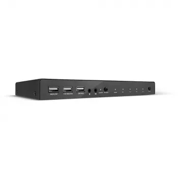 Lindy KVM jungiklis HDMI 18G USB 2.0 Audio 4 prievadai 4K Ultra HD