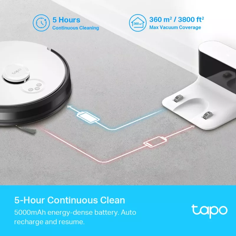TP-Link Tapo LiDAR navigacinis robotas dulkių siurblys ir šluostė