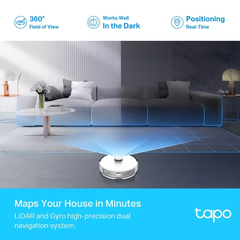 TP-Link Tapo LiDAR navigacinis robotas dulkių siurblys ir šluostė