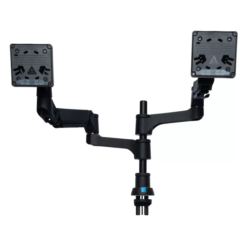 R-Go Tools Monitor rankena R-Go Caparo Dual, dviems monitoriams, reguliuojama dujine spyruokle, 3-9 kg apkrova, 100% žiedinė, juoda