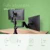 R-Go Tools Monitor rankena R-Go Caparo Dual, dviems monitoriams, reguliuojama dujine spyruokle, 3-9 kg apkrova, 100% žiedinė, juoda