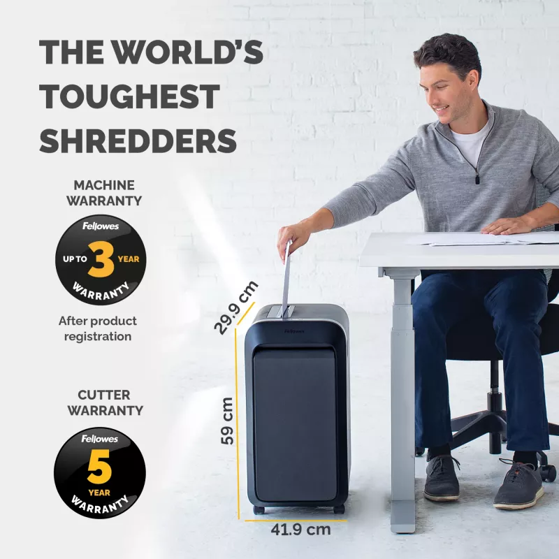 Popieriaus smulkintuvas Fellowes LX Series Powershred LX220, mini pjūvis 4x12 mm, 20 lapų, 30 l, 65 dB, juodas