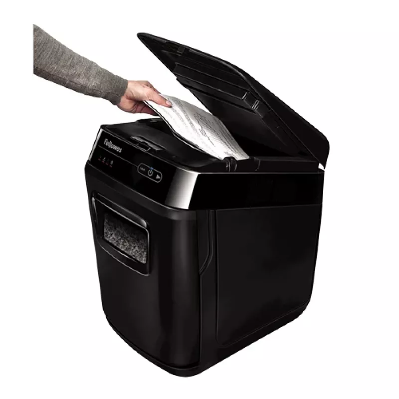 Fellowes AutoMax 200M smulkintuvas, mikro pjūvis, juodas