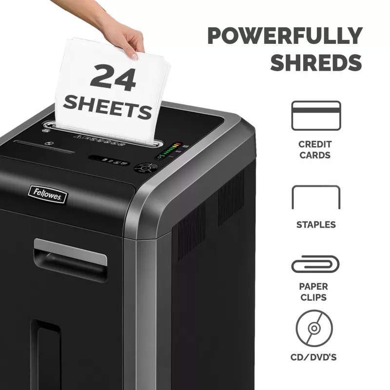 Fellowes 225Ci popieriaus smulkintuvas, 24 lapų kryžminis pjovimas, 60 l krepšelis, P4 saugumas