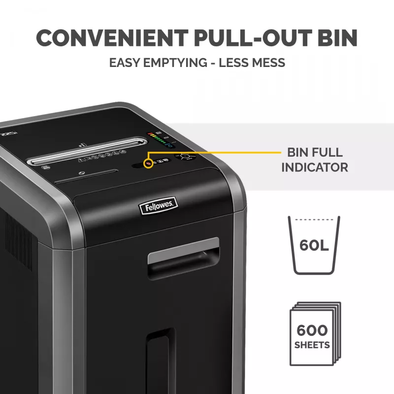 Fellowes 225Ci popieriaus smulkintuvas, 24 lapų kryžminis pjovimas, 60 l krepšelis, P4 saugumas