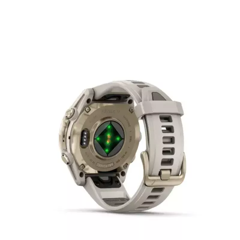 Išmanusis laikrodis Garmin fenix 8 Gold 43 mm, AMOLED 1,3 colio, Safyras, 10 ATM, GPS/GLONASS/BeiDou/Galileo, 32 GB, baterija 10 dienų
