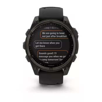 Sportinis išmanusis laikrodis GARMIN fenix 8 Black – 51 mm korpusas, Safyro stiklas, saulės įkrovimas, GPS, 32 GB, 10 ATM, 1,3 colio ekranas