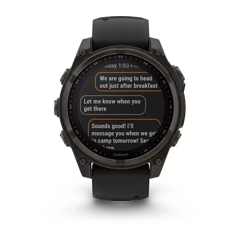 Sportinis išmanusis laikrodis GARMIN fenix 8 Black – 51 mm korpusas, Safyro stiklas, saulės įkrovimas, GPS, 32 GB, 10 ATM, 1,3 colio ekranas