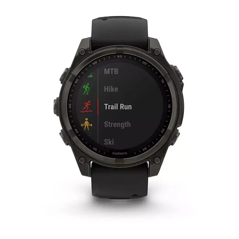 Sportinis išmanusis laikrodis GARMIN fenix 8 Black – 51 mm korpusas, Safyro stiklas, saulės įkrovimas, GPS, 32 GB, 10 ATM, 1,3 colio ekranas