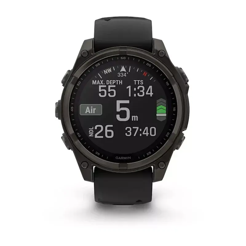 Sportinis išmanusis laikrodis GARMIN fenix 8 Black – 51 mm korpusas, Safyro stiklas, saulės įkrovimas, GPS, 32 GB, 10 ATM, 1,3 colio ekranas