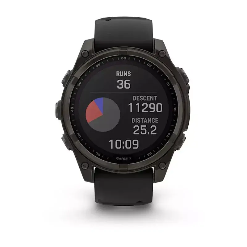 Sportinis išmanusis laikrodis GARMIN fenix 8 Black – 51 mm korpusas, Safyro stiklas, saulės įkrovimas, GPS, 32 GB, 10 ATM, 1,3 colio ekranas