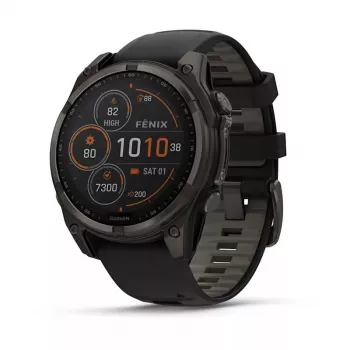 Sportinis išmanusis laikrodis GARMIN fenix 8 Black – 51 mm korpusas, Safyro stiklas, saulės įkrovimas, GPS, 32 GB, 10 ATM, 1,3 colio ekranas