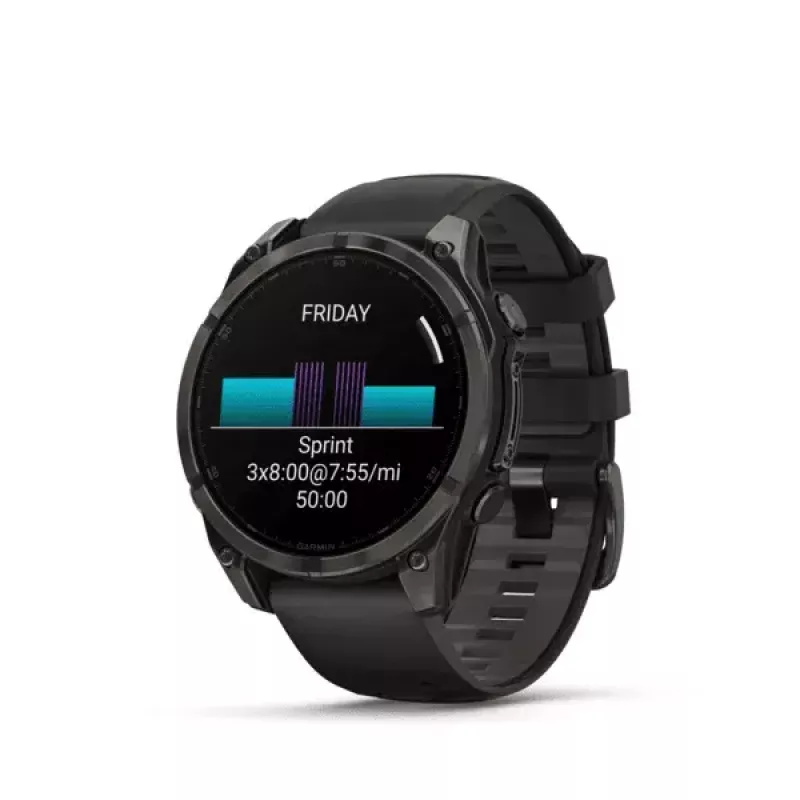 Sportinis išmanusis laikrodis GARMIN fenix 8 Black, 47 mm korpusas, AMOLED 1,4 colio, Safyro stiklas, GPS/GLONASS/Galileo, 16 dienų baterija
