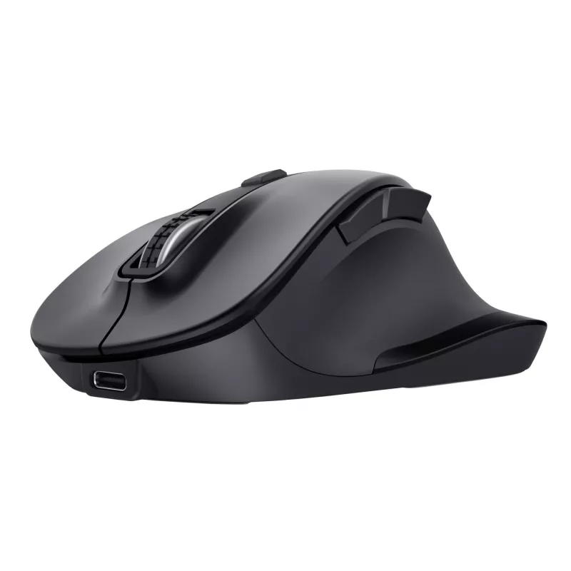 TRUST Fyda Office belaidė dešiniarankė pelė – RF + Bluetooth, optinė 2400 DPI, 6 mygtukai, juoda