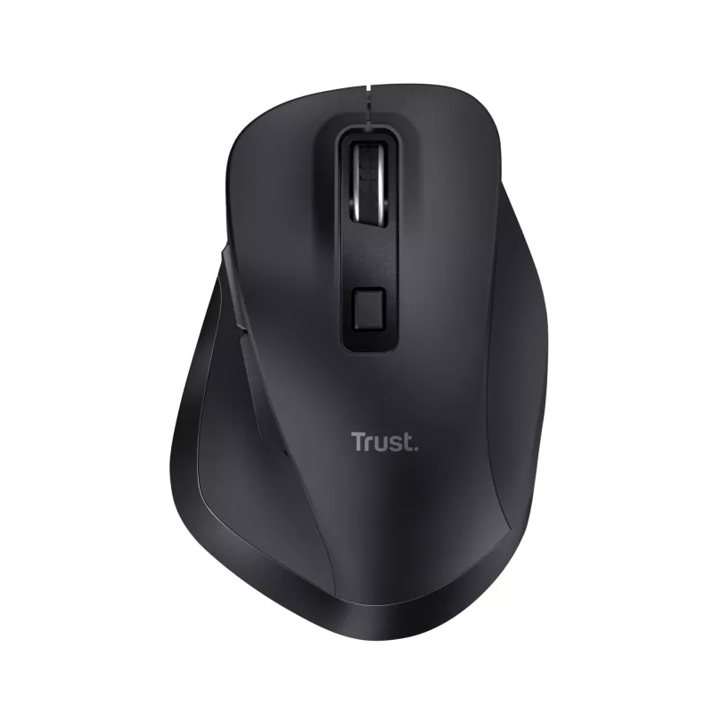 TRUST Fyda Office belaidė dešiniarankė pelė – RF + Bluetooth, optinė 2400 DPI, 6 mygtukai, juoda
