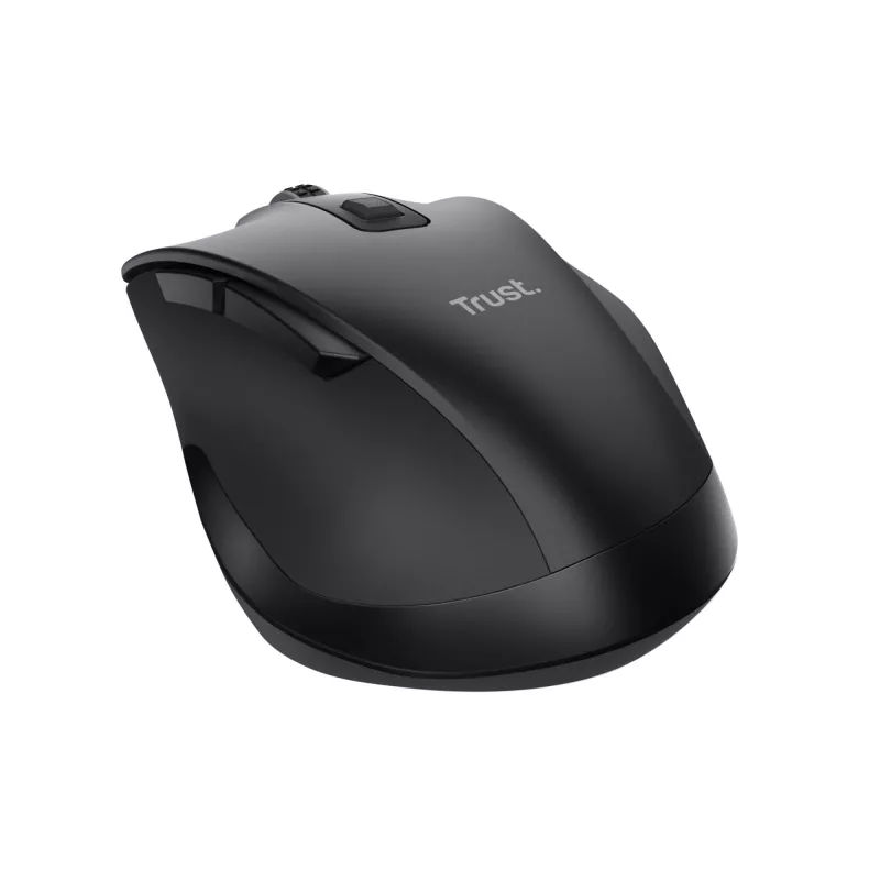 TRUST Fyda Office belaidė dešiniarankė pelė – RF + Bluetooth, optinė 2400 DPI, 6 mygtukai, juoda