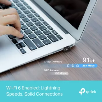 Belaidis USB adapteris TP‑Link Archer TX1U Nano Wi‑Fi 6 (IEEE 802.11ax) Dual‑Bandom 2,4/5 GHz, 287 Mbit/s, Bluetooth, USB 2.0, juodas