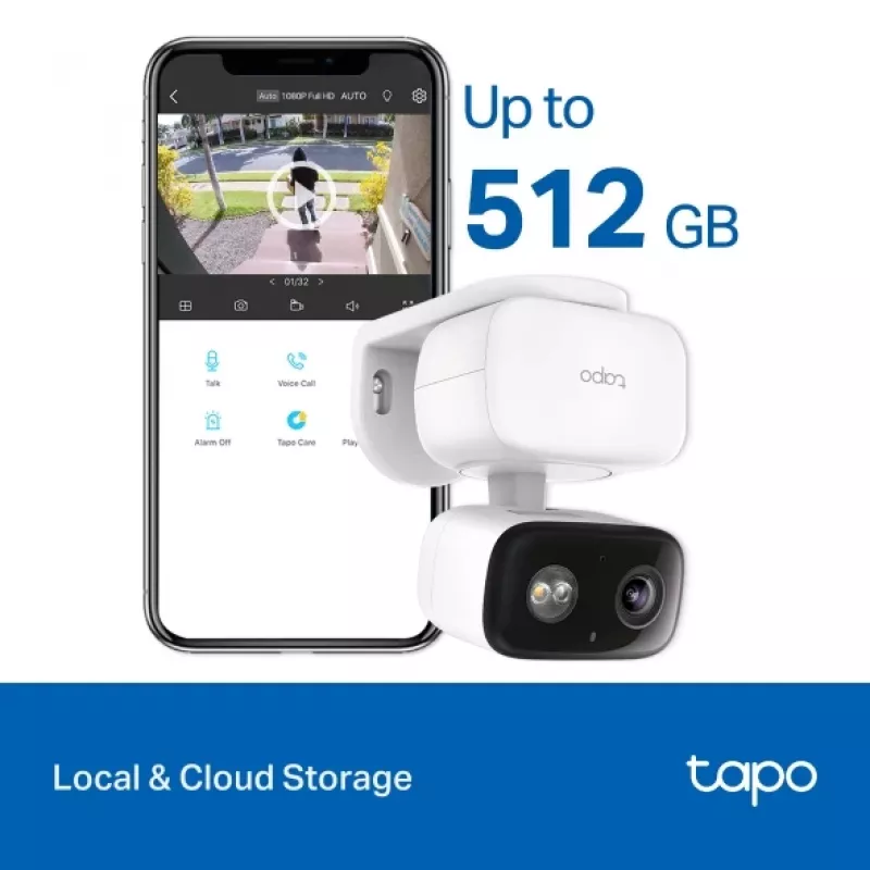 Stebėjimo kamera TP-LINK Tapo C206 – vidaus/lauko 1080p HD, pasukama, naktinis matymas, dvipusis garsas