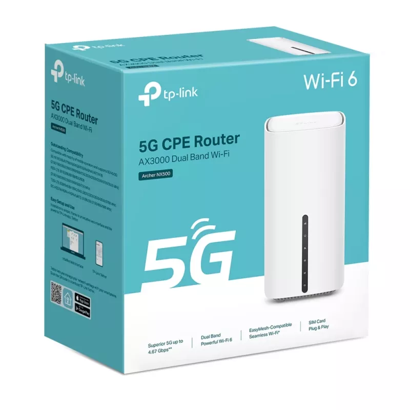 TP-Link Archer NX500 belaidis maršrutizatorius Gigabit Ethernet dviejų juostų (2,4 GHz / 5 GHz) 5G baltas