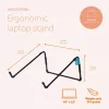 R-Go Tools nešiojamojo kompiuterio stovas R-Go Steel Travel, ergonomiškas ir sulankstomas, tinka 10-22 colių nešiojamam kompiuteriui, juodas