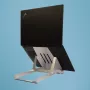 R-Go Tools nešiojamojo kompiuterio stovas R-Go Riser Basic, sulankstomas ir reguliuojamas, aliuminis, sidabrinis