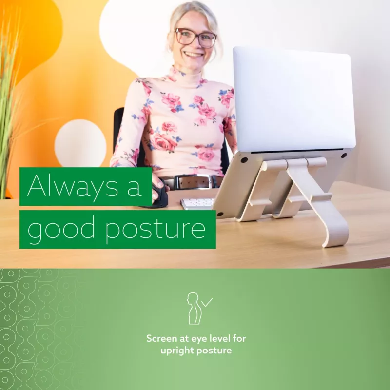 R-Go Tools Laptop ir planšetinio kompiuterio stovas R-Go Treepod, ergonomiškas ir modulinis, reguliuojamas, biopagrįstas