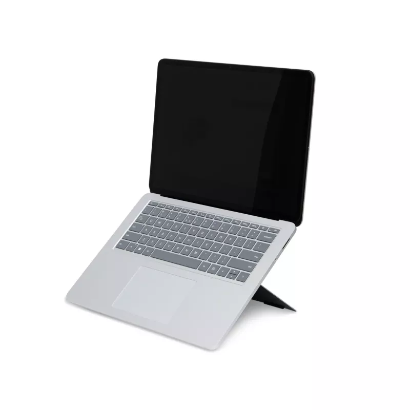 R-Go Tools nešiojamojo kompiuterio stovas R-Go Riser Attachable, reguliuojamas, integruojamas su nešiojamuoju kompiuteriu, aliuminis, juodas