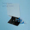 R-Go Tools nešiojamojo kompiuterio stovas R-Go Riser Attachable, reguliuojamas, integruojamas su nešiojamuoju kompiuteriu, aliuminis, juodas