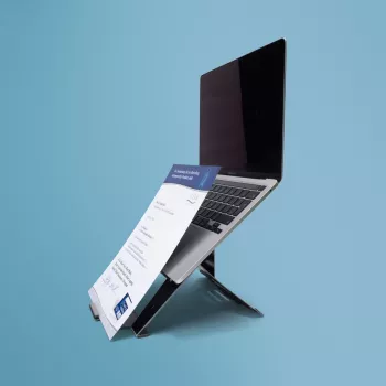 R-Go Tools stovas nešiojamam kompiuteriui R-Go Riser Document, ergonomiškas, sulankstomas ir reguliuojamas stovas su dokumentų laikikliu, juodas