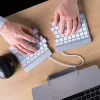 Ergonominė klaviatūra R-Go Split Break su pertraukų programine įranga, išskirta klaviatūra, QWERTY (UK), Bluetooth, balta