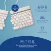 Ergonominė klaviatūra R-Go Split Break su pertraukų programine įranga, išskirta klaviatūra, QWERTY (UK), Bluetooth, balta