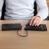 Ergonominė klaviatūra R-Go Split Break su pertraukų programine įranga, išskirta klaviatūra, QWERTY (JK), Bluetooth, juoda