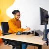 R-Go Tools dokumentų laikiklis R-Go Read2Write, skirtas skaitymui ir rašymui, ergonomiškas, su minkštu putplasčio riešo atramu, ąžuolo mediena