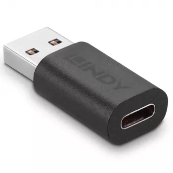 Lindy USB 3.2 Type A į C adapteris, USB 3.2 Type A, USB 3.2 Type C, juodas