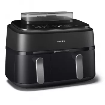 Kaitintuvo ventiliatorinė orkaitė Philips 5000 serijos NA551/00 – 9 l talpa, 2300 W, jutiklinis valdymas, LED ekranas, juoda/sidabrinė