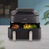 Kaitintuvo ventiliatorinė orkaitė Philips 5000 serijos NA551/00 – 9 l talpa, 2300 W, jutiklinis valdymas, LED ekranas, juoda/sidabrinė