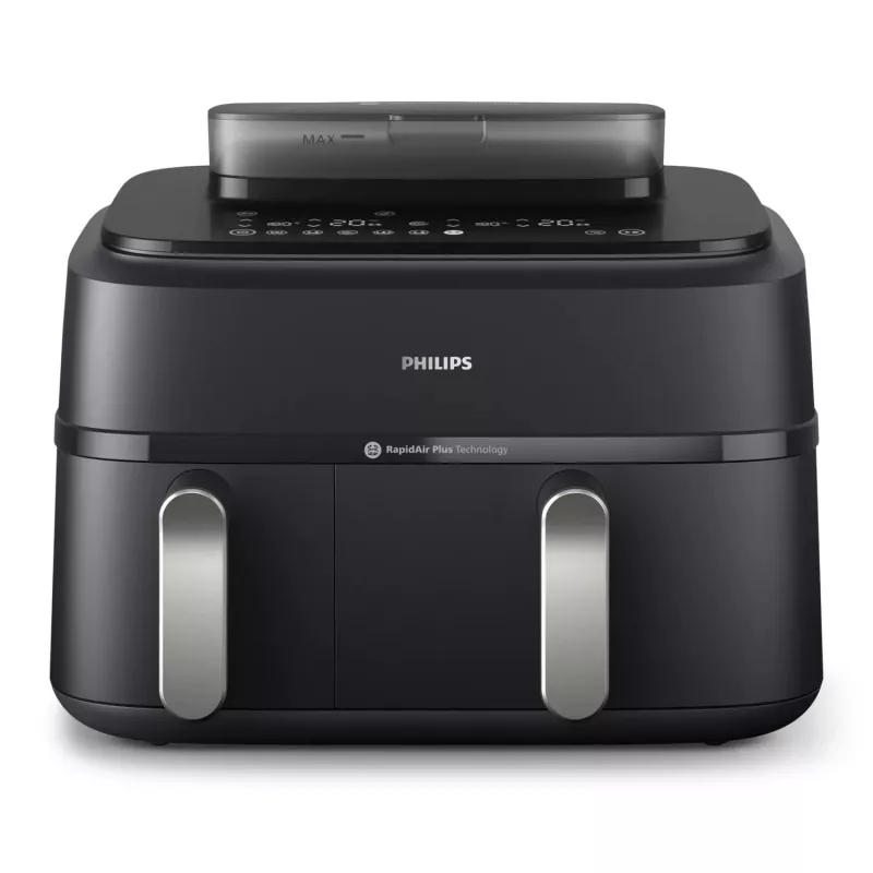Kaitintuvo ventiliatorinė orkaitė Philips 5000 serijos NA551/00 – 9 l talpa, 2300 W, jutiklinis valdymas, LED ekranas, juoda/sidabrinė