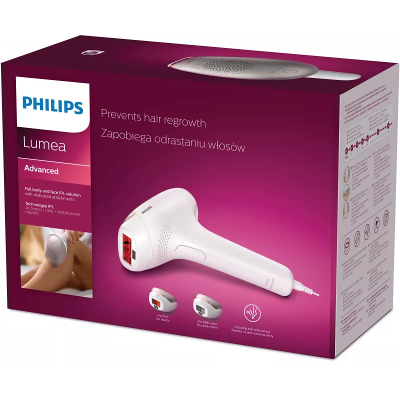 Philips Lumea Advanced SC1998/00 plaukų šalinimo prietaisas su intensyvia impulsine šviesa (IPL), dramblio kaulo spalvos