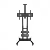 ONKRON TS1881-B televizoriaus grindinis stovas 50–86 colių ekranams, 105,9 kg talpa, VESA 200×200–800×500, aukštis 1350–1650 mm, juodas