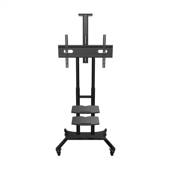 ONKRON TS1881-B televizoriaus grindinis stovas 50–86 colių ekranams, 105,9 kg talpa, VESA 200×200–800×500, aukštis 1350–1650 mm, juodas