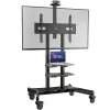 ONKRON TS1881-B televizoriaus grindinis stovas 50–86 colių ekranams, 105,9 kg talpa, VESA 200×200–800×500, aukštis 1350–1650 mm, juodas