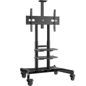 ONKRON TS1881-B televizoriaus grindinis stovas 50–86 colių ekranams, 105,9 kg talpa, VESA 200×200–800×500, aukštis 1350–1650 mm, juodas