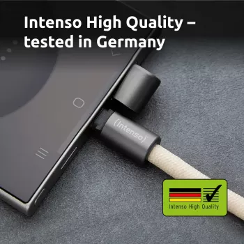 USB-C laidas Intenso Handykette 1,65 m, pintas nailonas, smėlio spalvos
