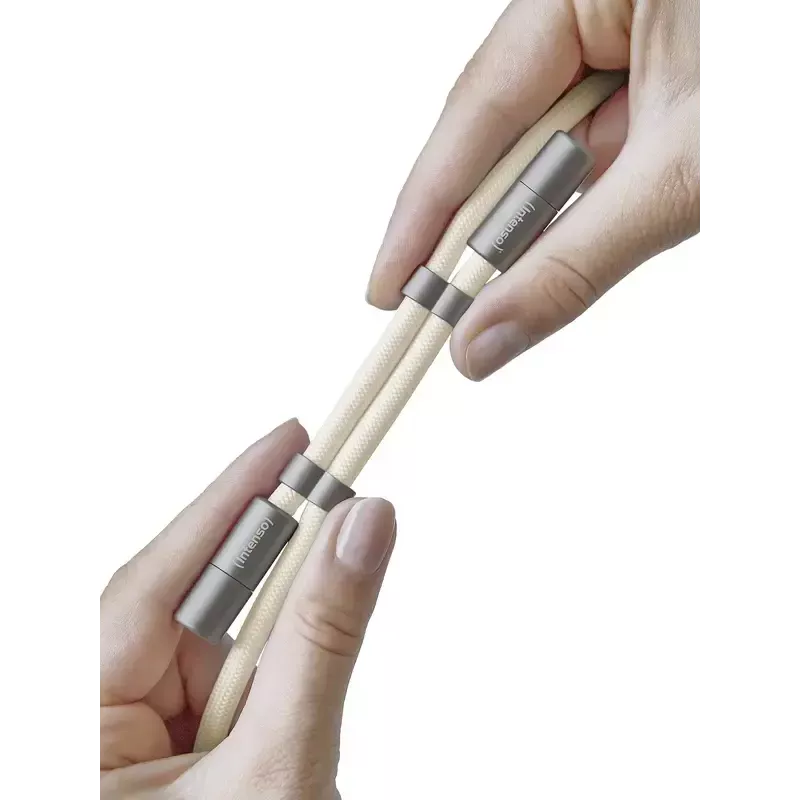 USB-C laidas Intenso Handykette 1,65 m, pintas nailonas, smėlio spalvos